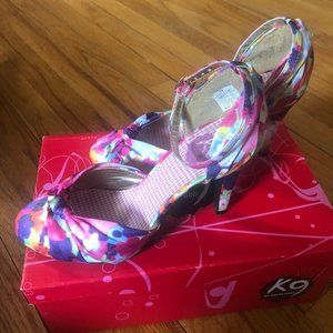 Multi colored floral heels